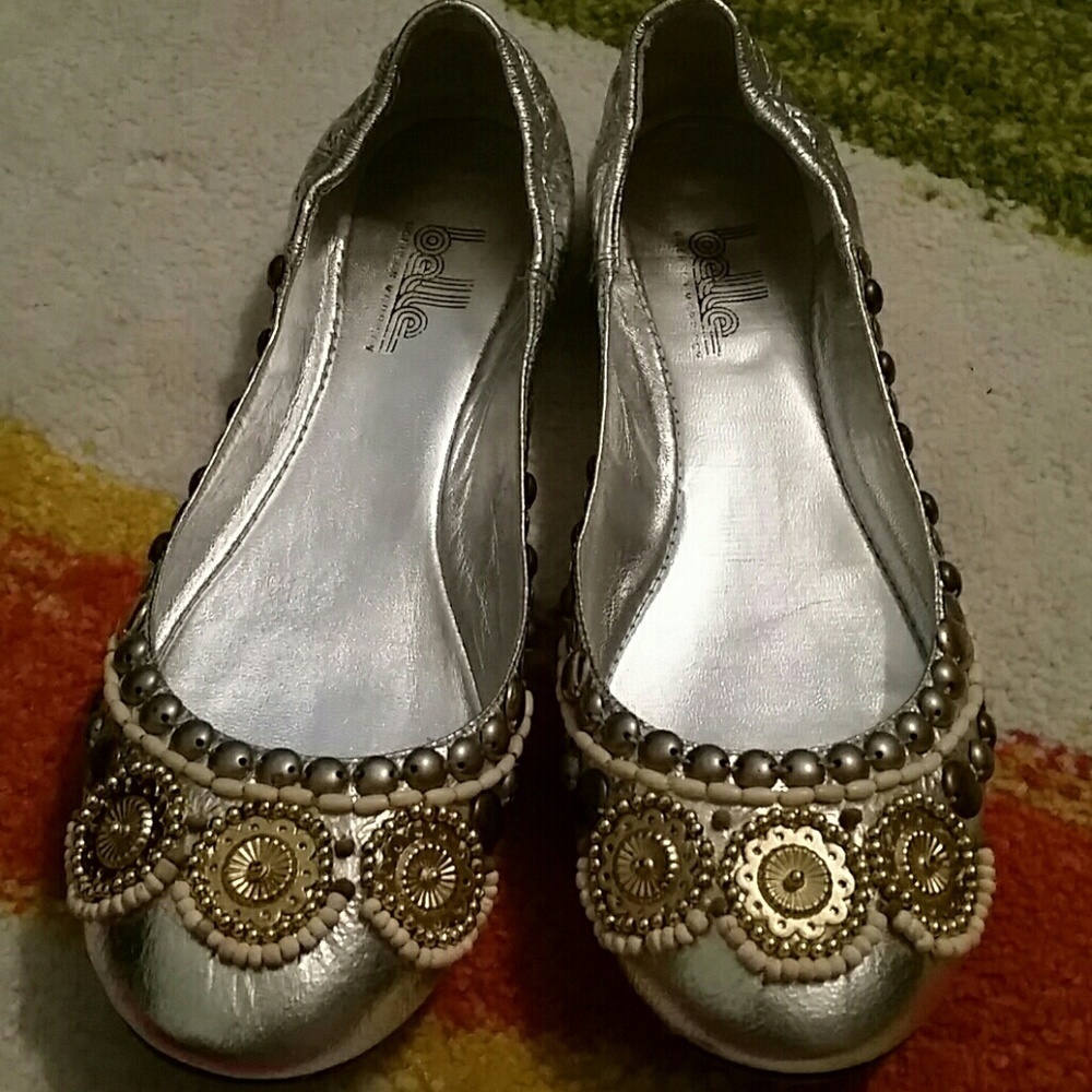 Belle Sigerson Morrison silver metallic flats